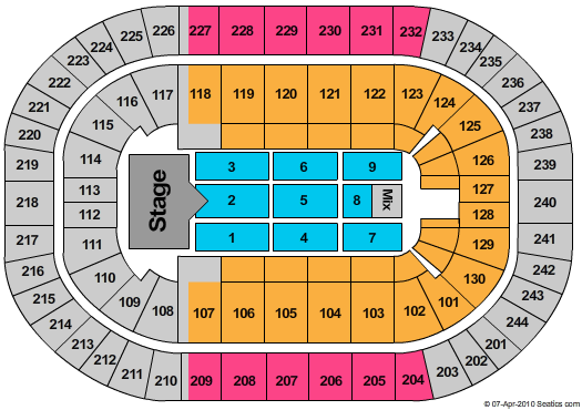 MVP Arena Justin Bieber Seating Chart